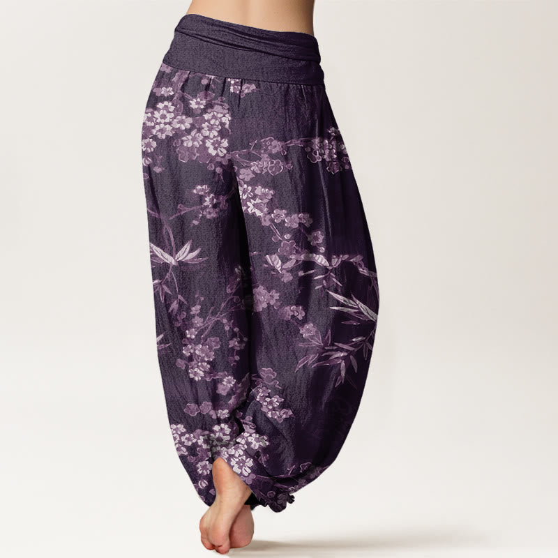 Buddha Stonesコットン ホワイト 桜柄 レディース ウエストゴム ハーレムパンツ - image 6