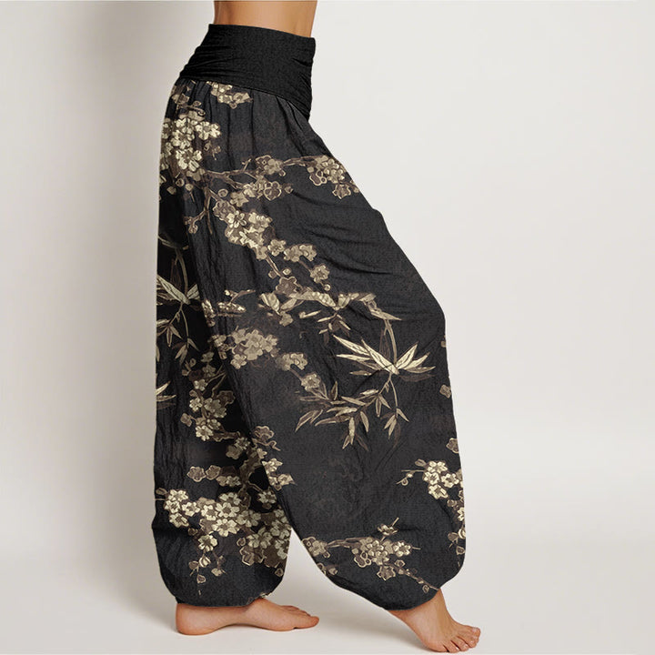 Buddha Stonesコットン ホワイト 桜柄 レディース ウエストゴム ハーレムパンツ - image 8