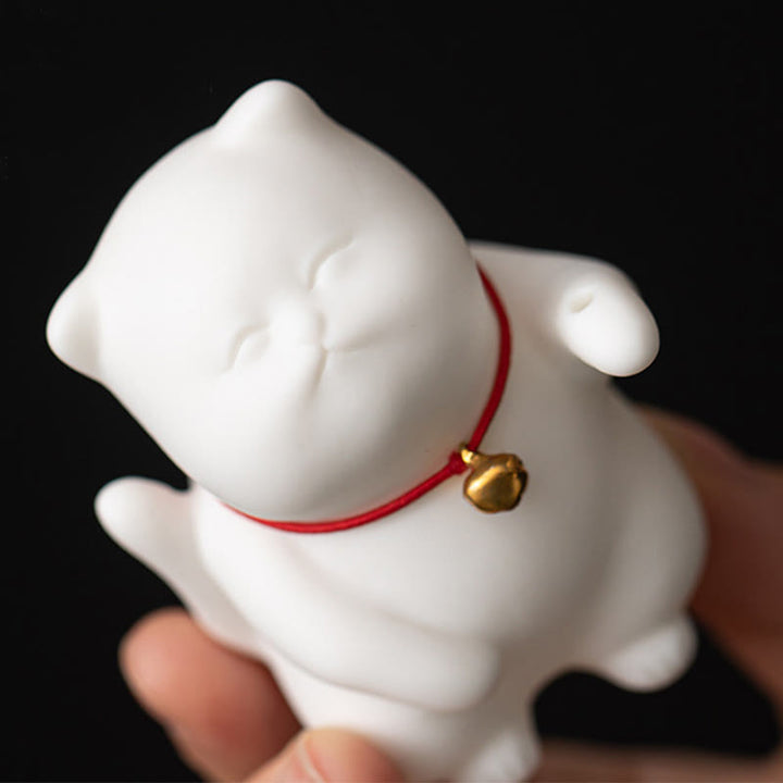 Buddha Stones猫鈴 竹マット 癒し 陶器 香炉 デスク装飾 - image 9