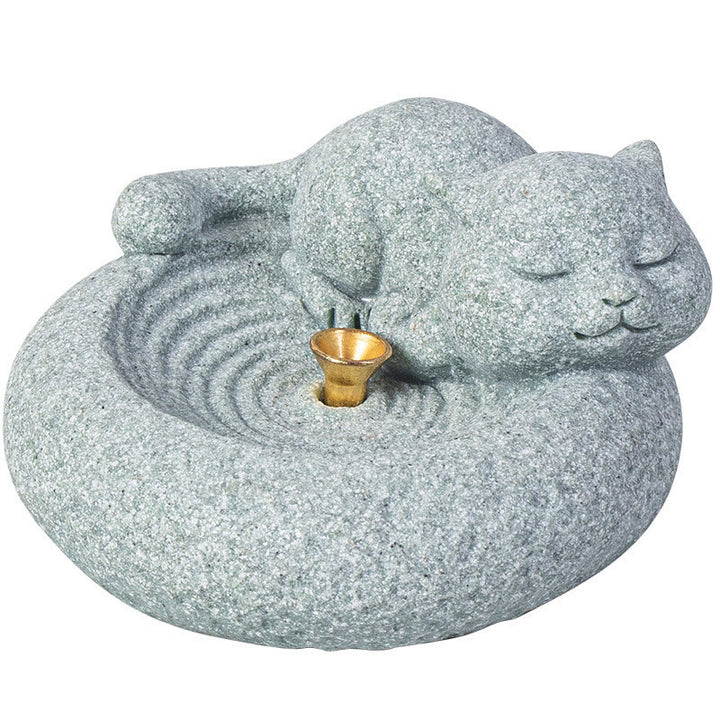 Buddha Stonesかわいい怠惰な猫の癒しの香炉 デスクデコレーション - image 28