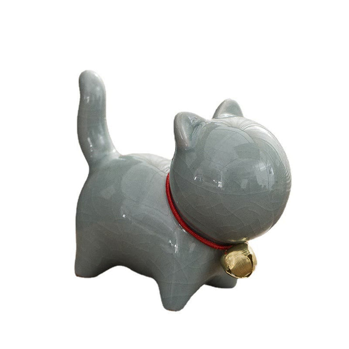 Buddha Stonesミニかわいいラッキーベル猫ティーペットセラミックホームデスク置物装飾 - image 18