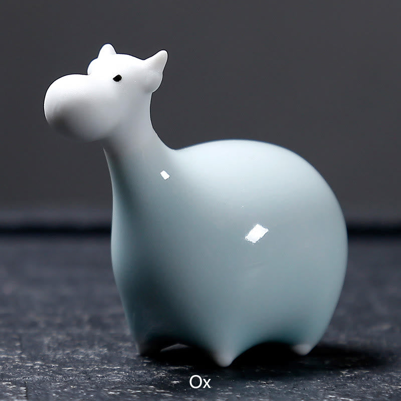 Buddha Stones十二支 陶器 ティーペット ホームデコレーション - 白牛 6.5×6cm - image 20