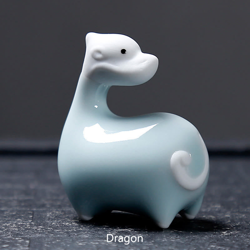 Buddha Stones十二支 陶器 ティーペット ホームデコレーション - ホワイトドラゴン 6.6×6.8cm - image 24
