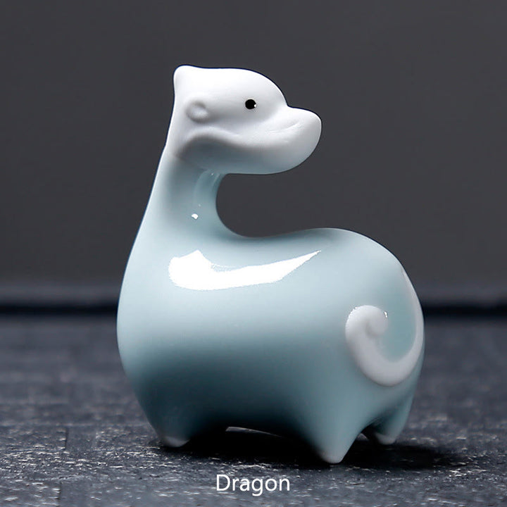 Buddha Stones十二支 陶器 ティーペット ホームデコレーション - ホワイトドラゴン 6.6×6.8cm - image 24