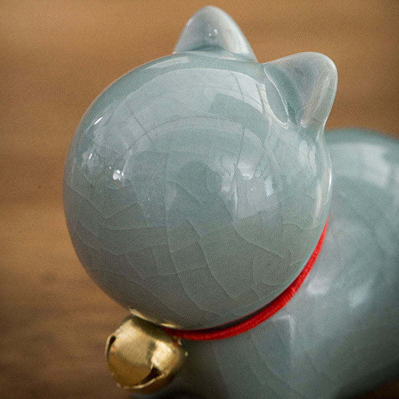 Buddha Stonesミニかわいいラッキーベル猫ティーペットセラミックホームデスク置物装飾 - image 15