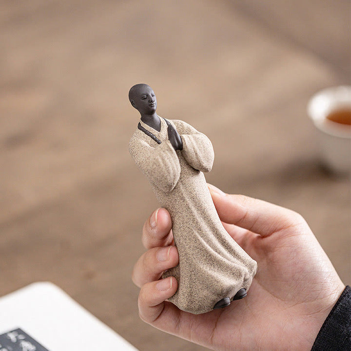 Buddha Stones瞑想 祈り 僧侶 像 陶器 慈悲 静寂 室内装飾