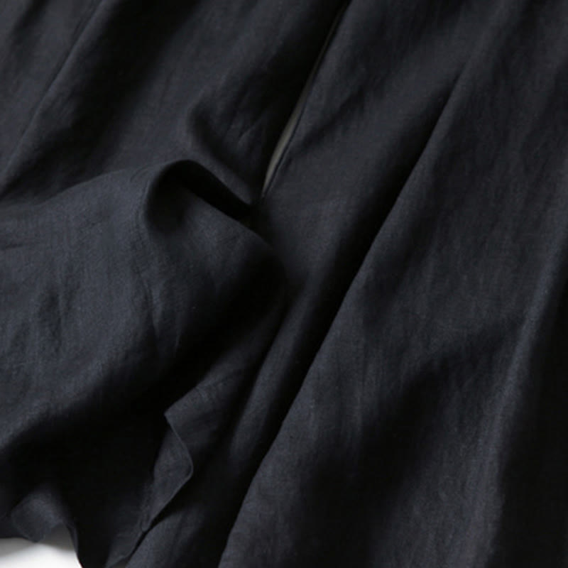 Buddha Stones 綿麻ワイドパンツ ハイウエスト 無地 ポケット付き ゆったり涼しい - image 23