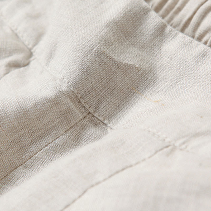 Buddha Stones 綿麻ワイドパンツ ハイウエスト 無地 ポケット付き ゆったり涼しい - image 14