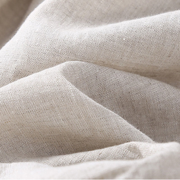 Buddha Stones無地 花刺繍 サイドリネン レディース ポケット付きパンツ