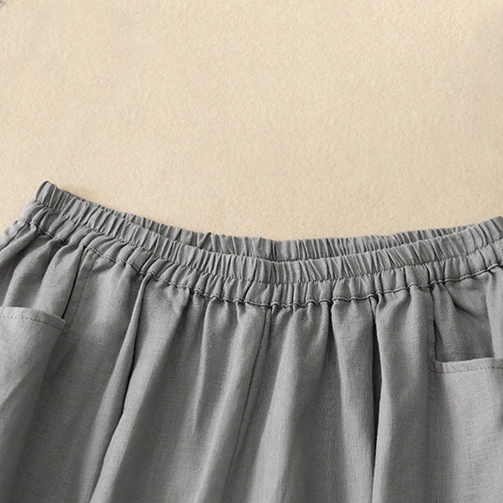 Buddha Stonesカジュアル 無地 リネン レディース パンツ ポケット付き - image 19