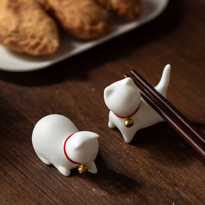 Buddha Stonesミニかわいい立ったり横たわったりの猫のティーペット陶器ホームデスクの置物装飾 - image 7