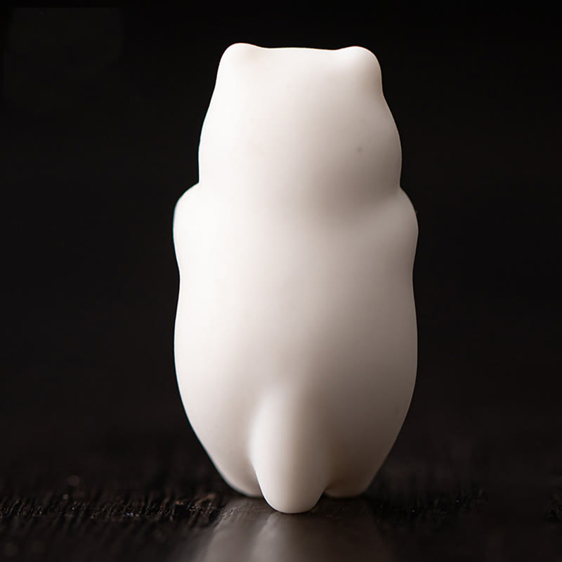 Buddha Stonesミニ吊り下げ白猫ティーペット陶器ホームデスク置物装飾 - image 5