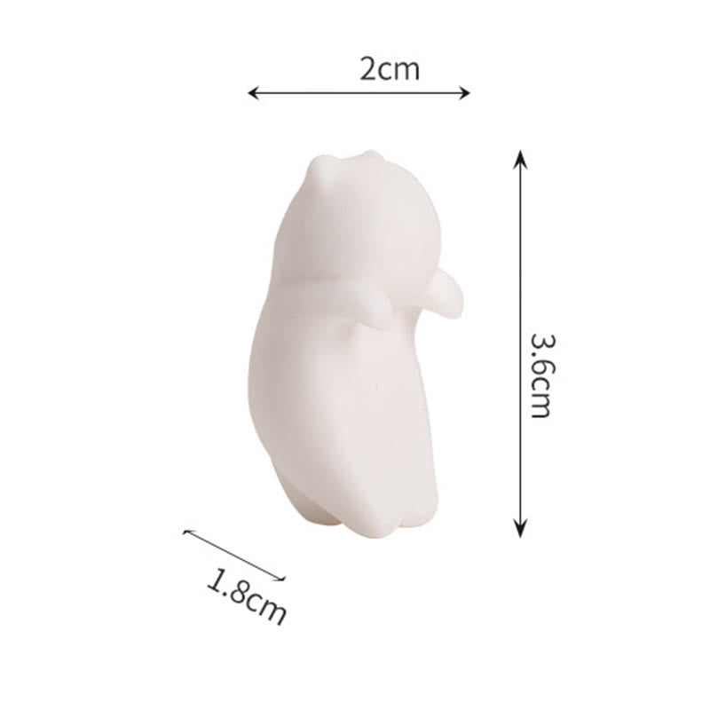 Buddha Stonesミニ吊り下げ白猫ティーペット陶器ホームデスク置物装飾 - image 12