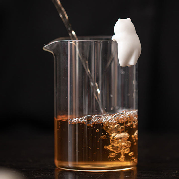 Buddha Stonesミニ吊り下げ白猫ティーペット陶器ホームデスク置物装飾 - image 9