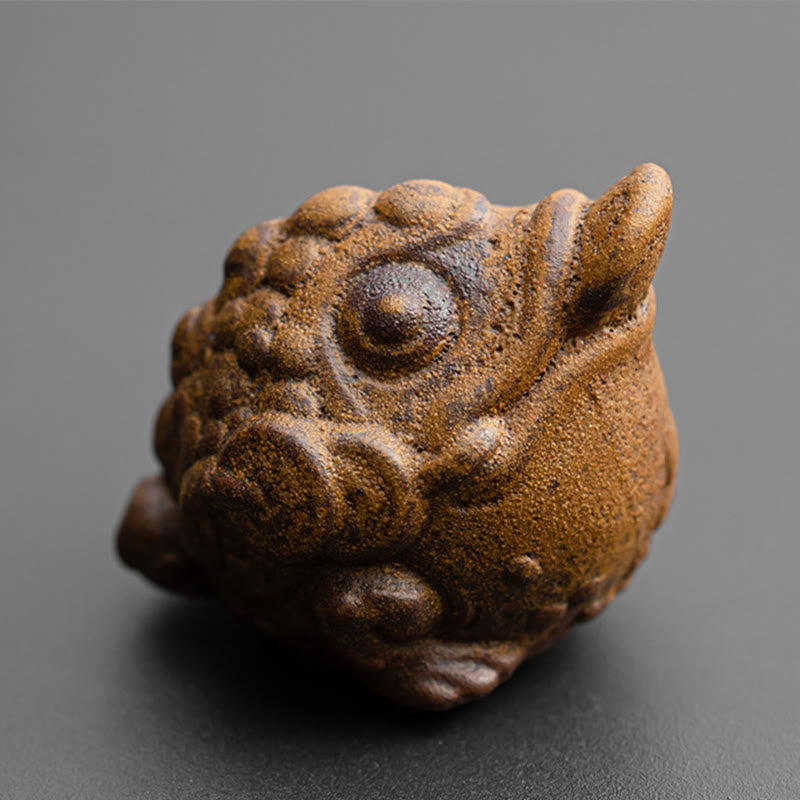 Buddha Stonesミニスタンディングキャット風水カエルヒキガエルティーペットセラミックホームデスク置物装飾 - 風水カエルヒキガエル5×4.5×4.5cm - image 12