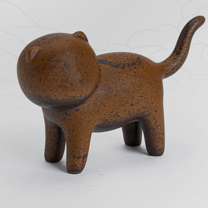 Buddha Stonesミニスタンディングキャット風水カエルヒキガエルティーペットセラミックホームデスク置物装飾 - image 10