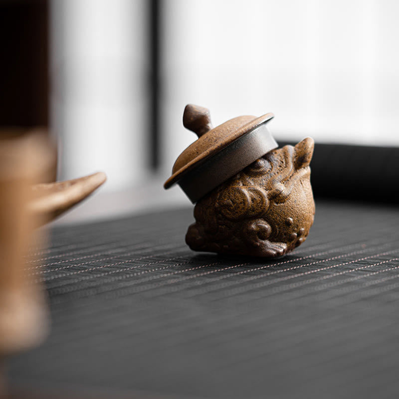 Buddha Stonesミニスタンディングキャット風水カエルヒキガエルティーペットセラミックホームデスク置物装飾 - image 13