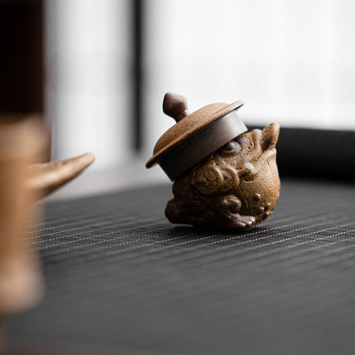 Buddha Stonesミニスタンディングキャット風水カエルヒキガエルティーペットセラミックホームデスク置物装飾 - image 13
