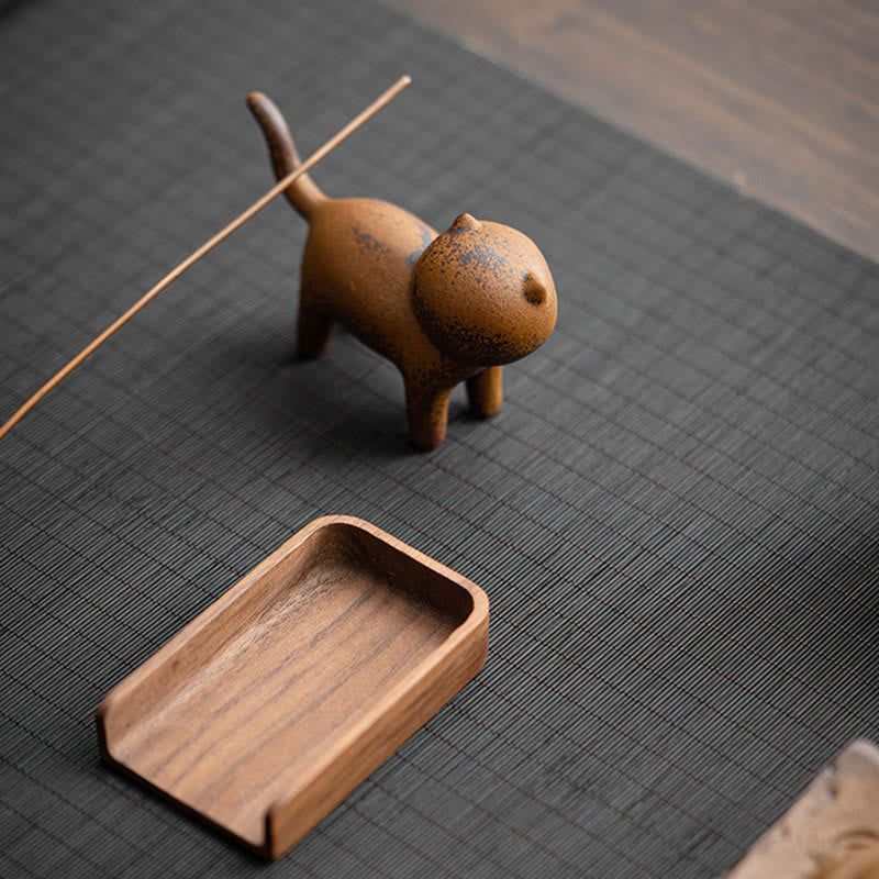 Buddha Stonesミニスタンディングキャット風水カエルヒキガエルティーペットセラミックホームデスク置物装飾 - image 9