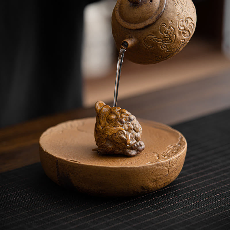 Buddha Stonesミニスタンディングキャット風水カエルヒキガエルティーペットセラミックホームデスク置物装飾 - image 14