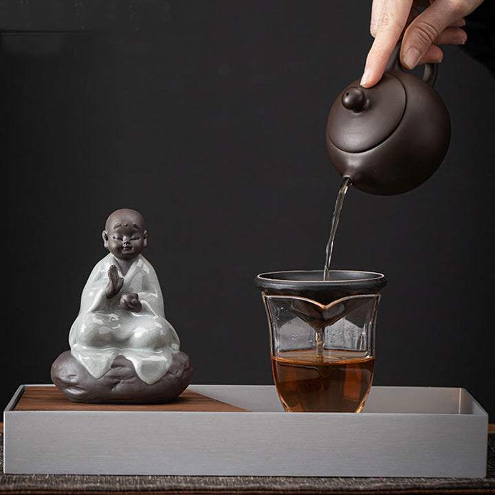 Buddha Stones小さな禅僧帽子ストレーナー 陶器製 ティーアクセサリー 置物 室内装飾 - image 7