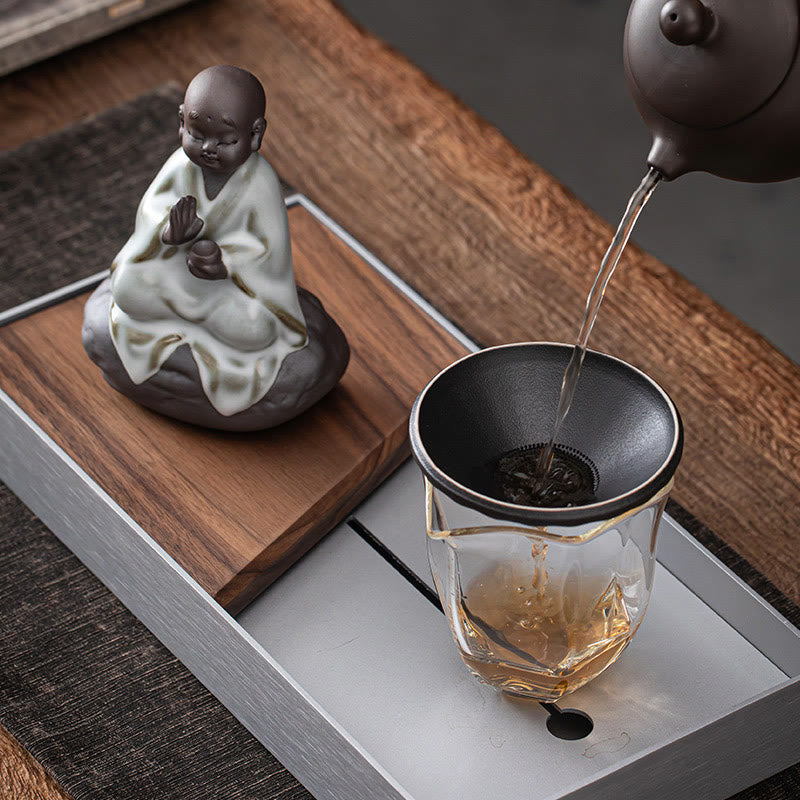 Buddha Stones小さな禅僧帽子ストレーナー 陶器製 ティーアクセサリー 置物 室内装飾 - image 5