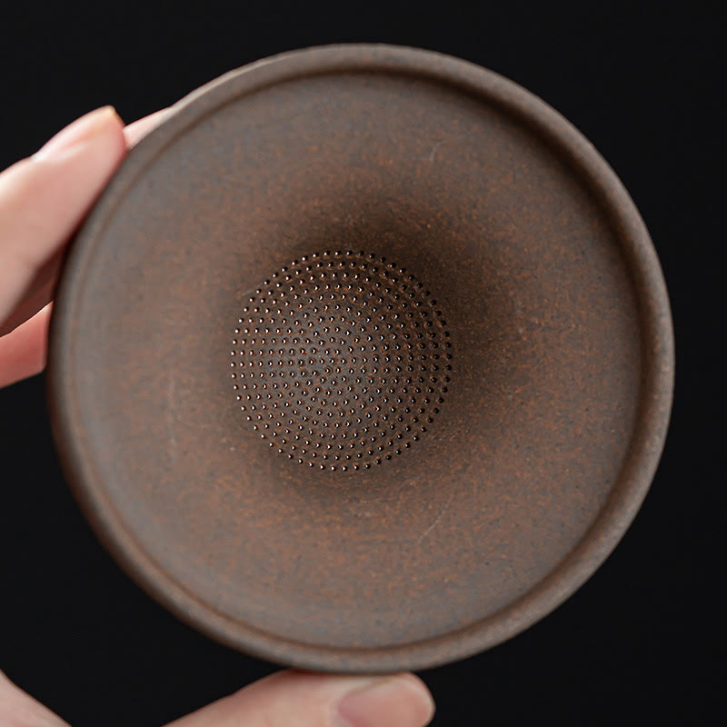 Buddha Stones小さな茶色の僧侶の帽子のストレーナー 陶器のティーアクセサリーの置物 禅の家の机の装飾 - image 14