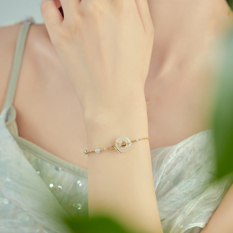 Buddha Stones和田翡翠 925スターリングシルバー キュービックジルコニア平和のお守りチャーム幸運ブレスレット - image 9