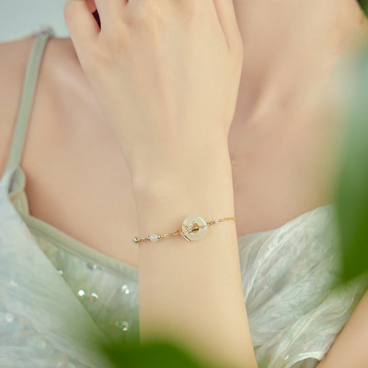 Buddha Stones和田翡翠 925スターリングシルバー キュービックジルコニア平和のお守りチャーム幸運ブレスレット - image 9