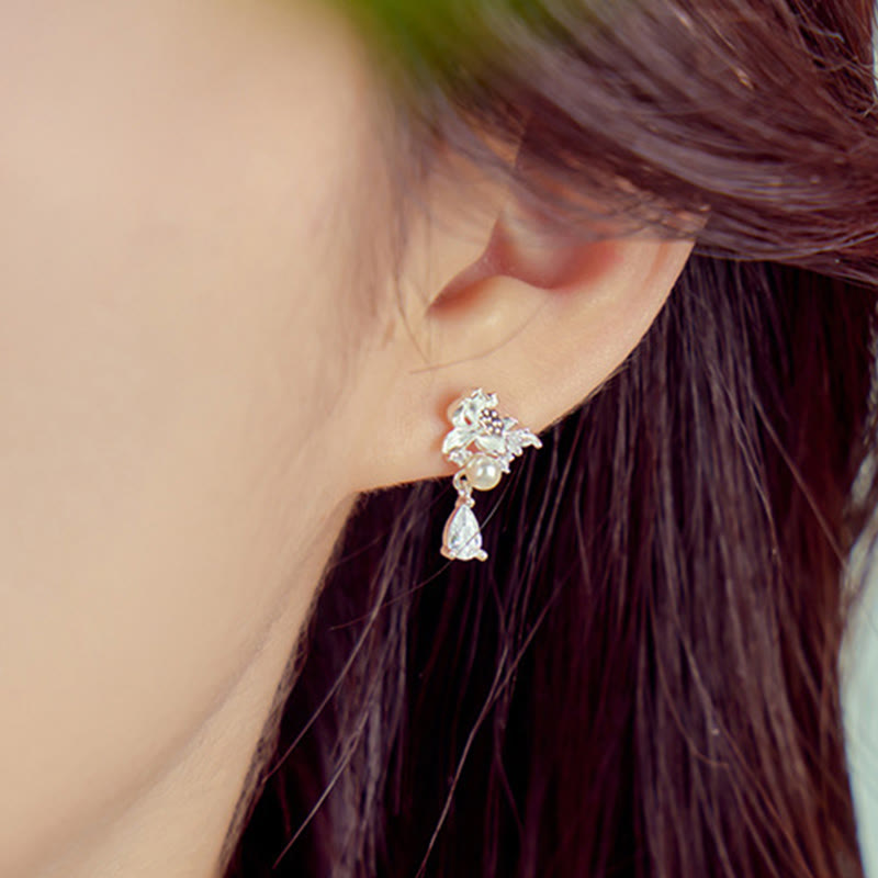 Buddha Stones和田翡翠 925 スターリングシルバー キュービックジルコニア パール アバンダンス イヤリング  - image 8