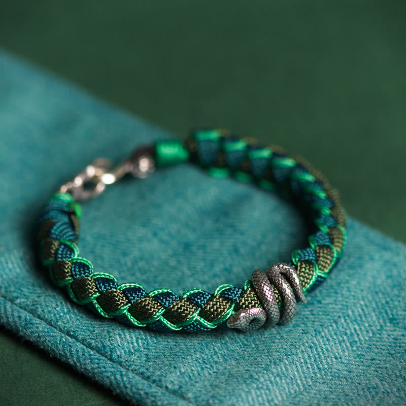 Buddha Stones蛇年 999 スターリングシルバー 紐 保護 編み込みブレスレット - image 2