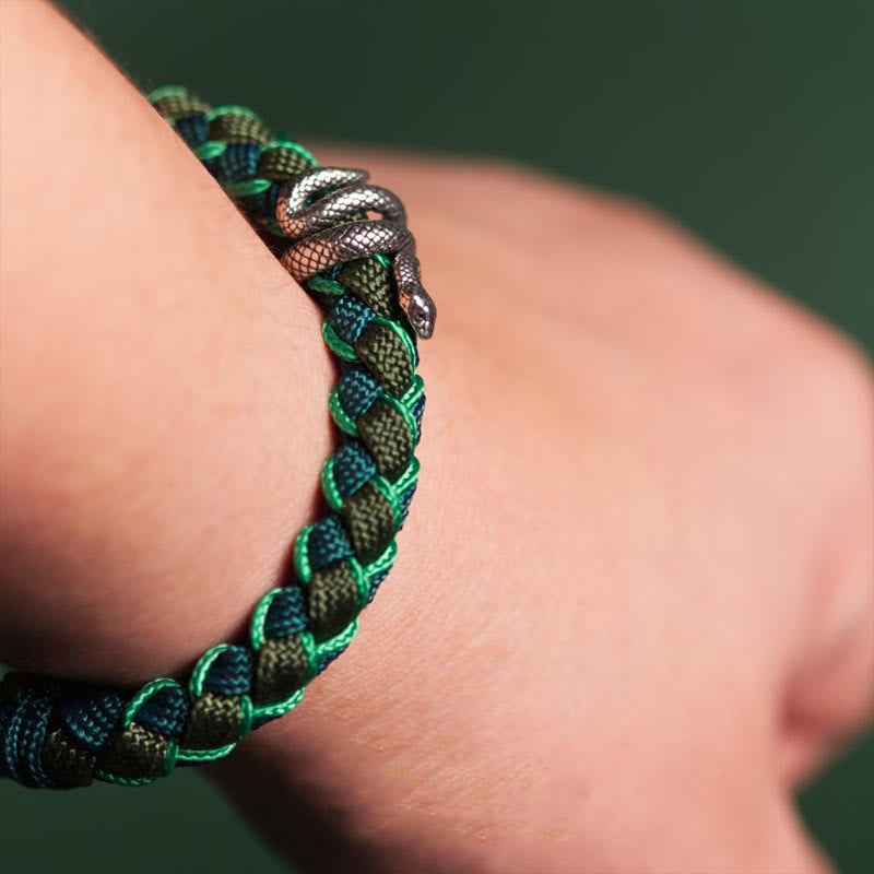 Buddha Stones蛇年 999 スターリングシルバー 紐 保護 編み込みブレスレット - image 6