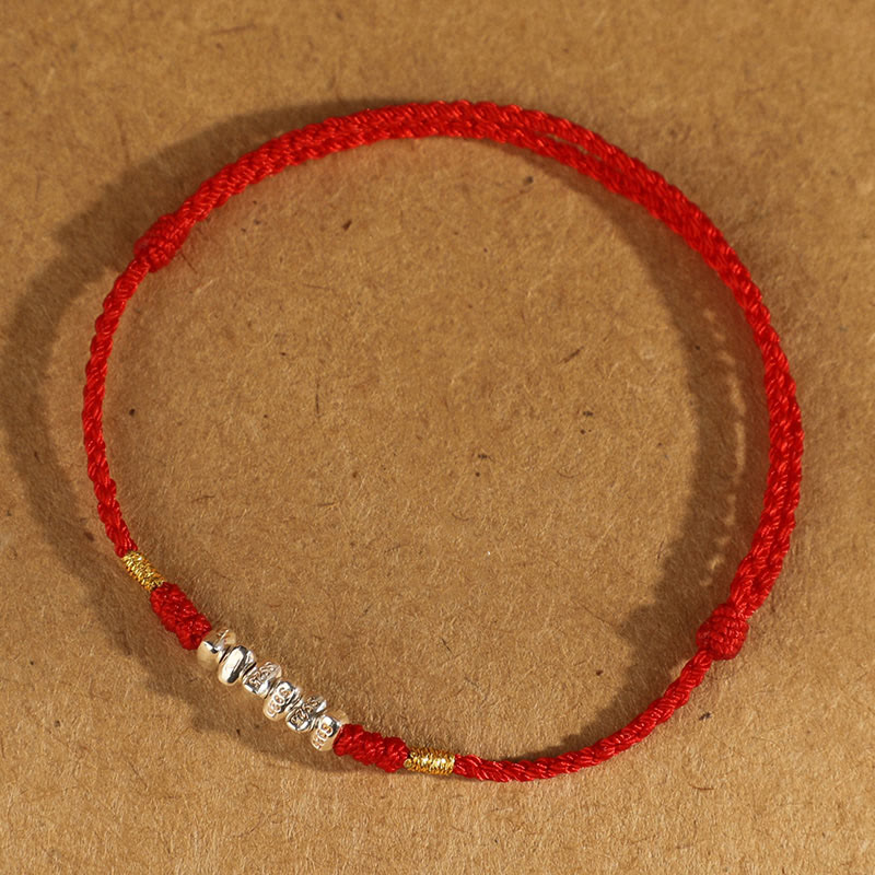 Buddha Stones925スターリングシルバー ストリング プロテクション 幸運 超薄型 編み込みブレスレット アンクレット - image 12