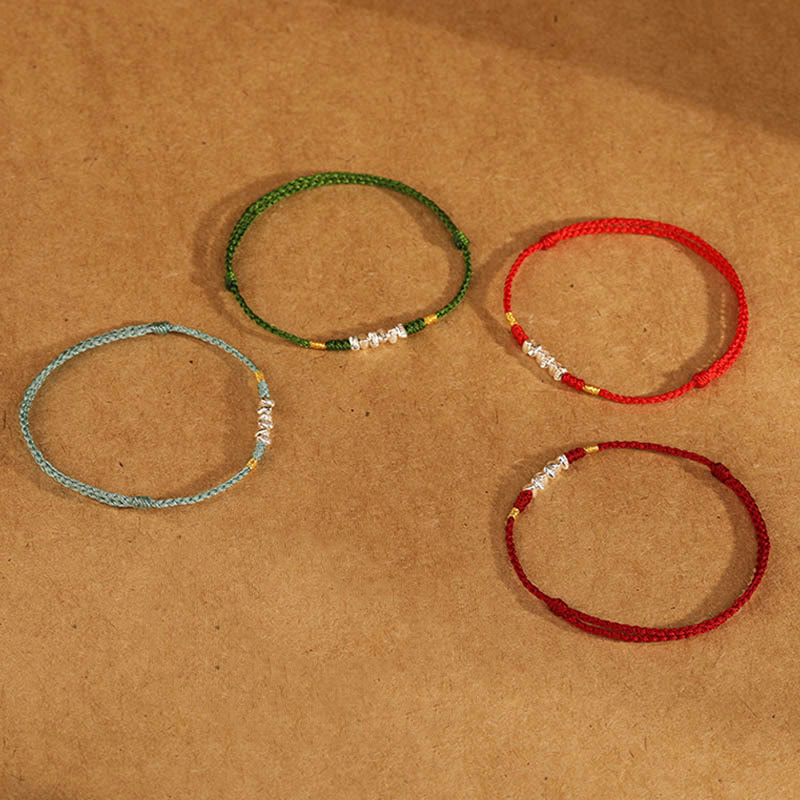 Buddha Stones925スターリングシルバー ストリング プロテクション 幸運 超薄型 編み込みブレスレット アンクレット - image 17