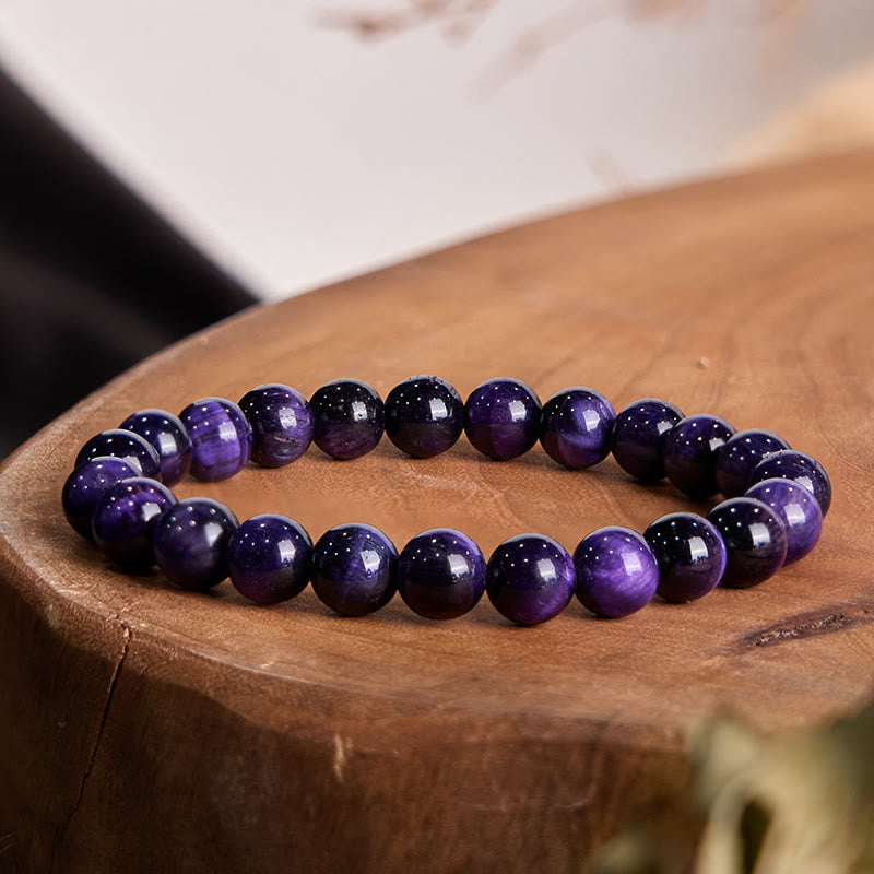 Buddha Stonesパープルタイガーアイ クリエイティビティブレスレット - パープルタイガーアイ（手首周り：14～16cm） - 12mm - image 0