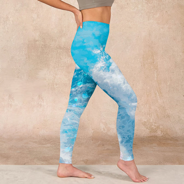 Buddha Stonesオーシャンウェーブ フィッシュ ジムレギンス レディース ヨガパンツ - image 17