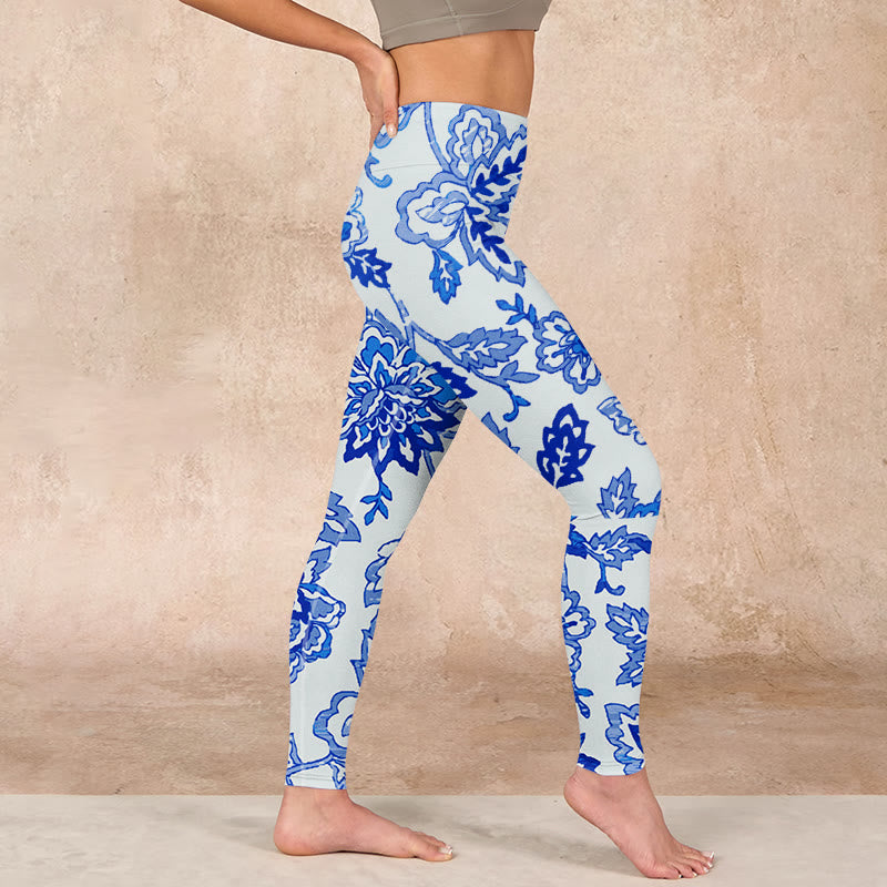 Buddha Stonesと花柄プリントのジムレギンス レディース ヨガパンツ - image 18