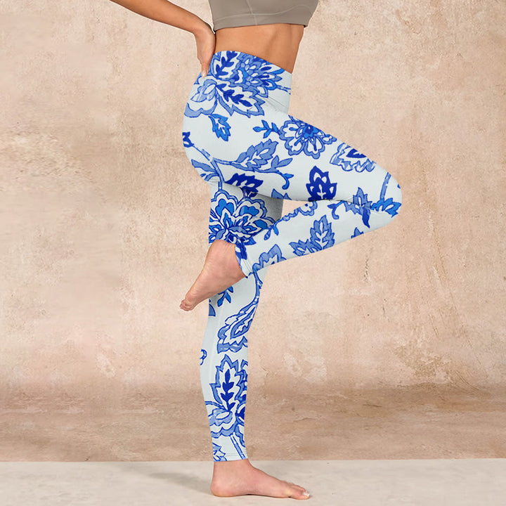 Buddha Stonesと花柄プリントのジムレギンス レディース ヨガパンツ - image 17