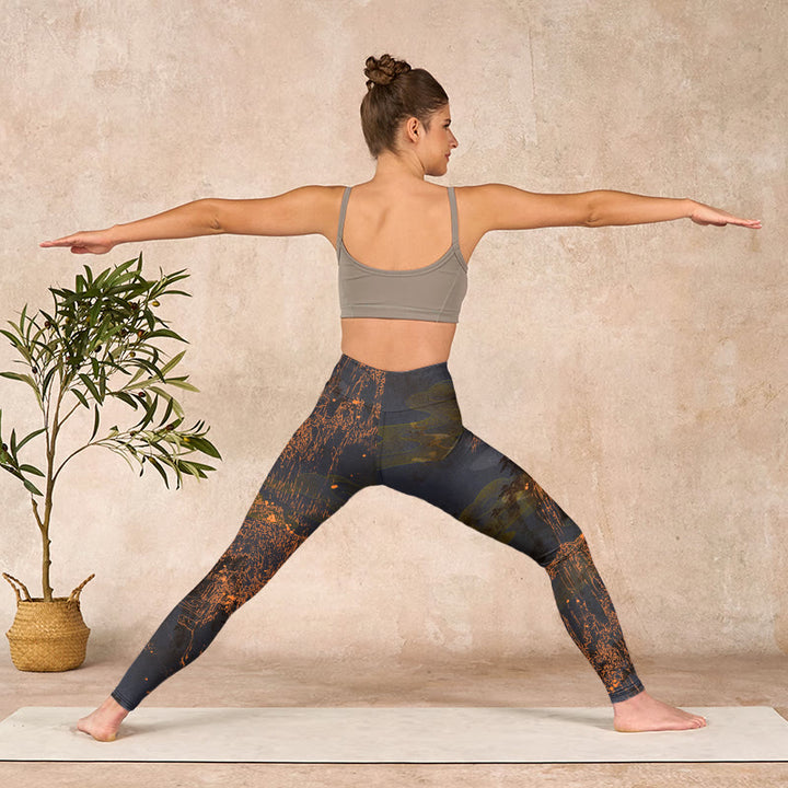 Buddha Stones、黄金の山、雲のプリントジムレギンス、レディースヨガパンツ - image 11