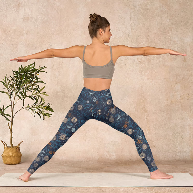 Buddha Stones New York アスターフラワーリーフプリント ジムフィットネスレギンス レディース ヨガパンツ - image 12