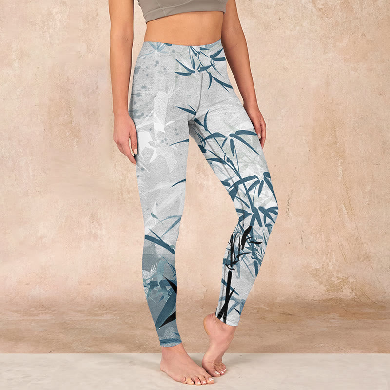 Buddha Stones竹プリント ジムレギンス レディース ヨガパンツ - image 0