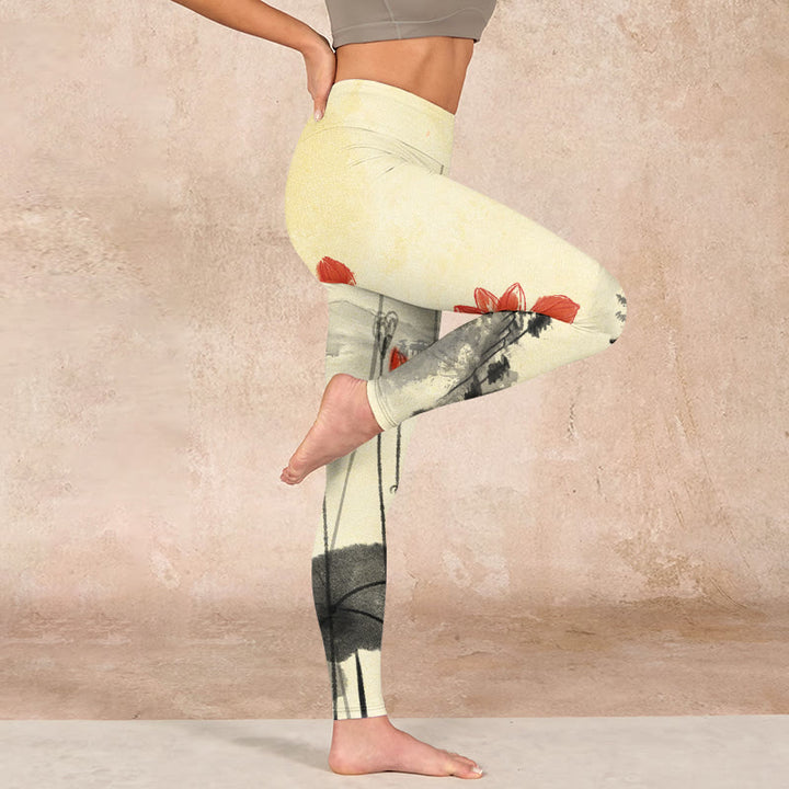 Buddha Stones、蓮の山、家のプリントジムレギンス、レディースヨガパンツ - image 16