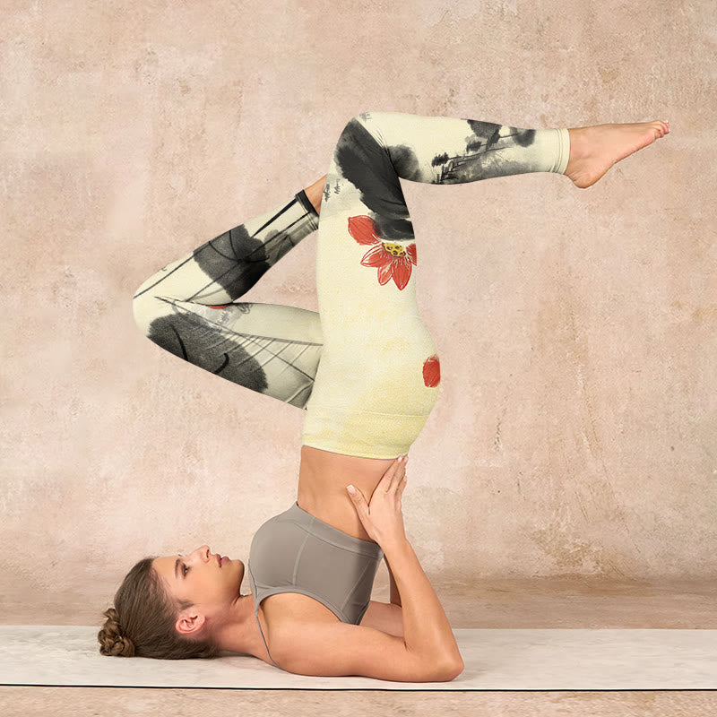 Buddha Stones、蓮の山、家のプリントジムレギンス、レディースヨガパンツ - image 8