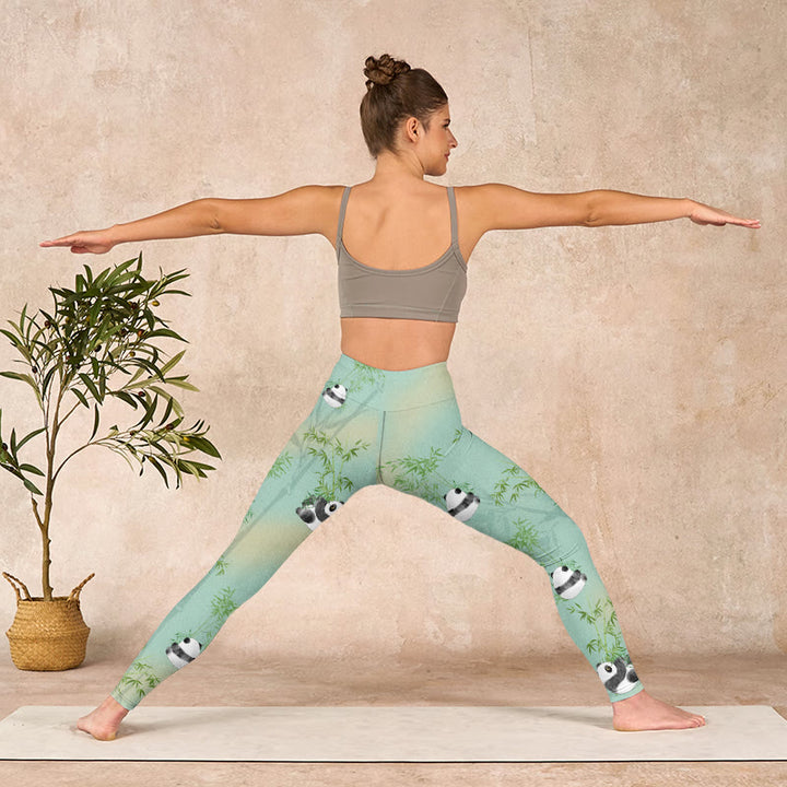 Buddha Stonesバンブーパンダプリント ジムレギンス レディース ヨガパンツ - image 11