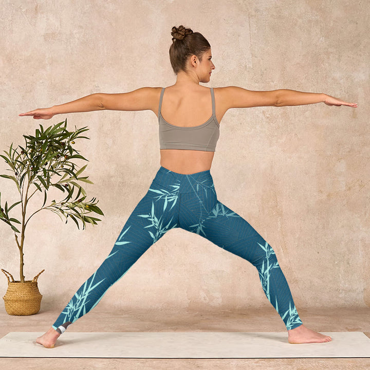 Buddha Stonesラッシュターコイズ バンブーパンダ柄 ジムレギンス レディース ヨガパンツ - image 11