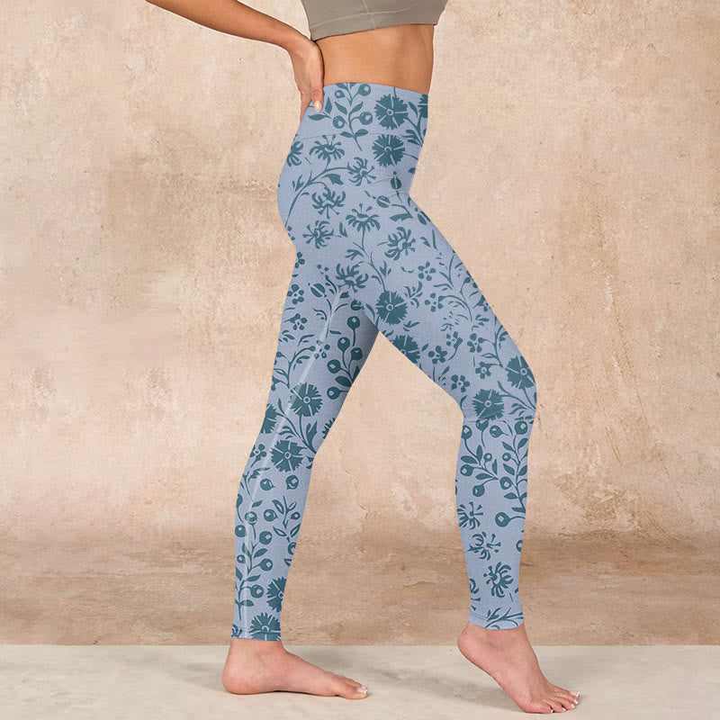 Buddha Stones、緑豊かな花、植物のプリントジムレギンス、レディースヨガパンツ - image 15
