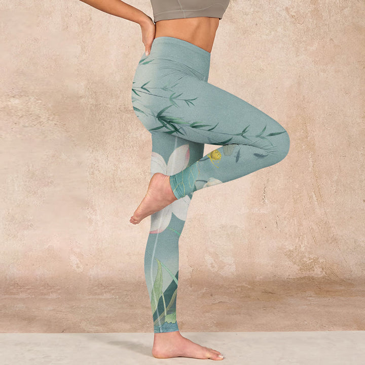 Buddha Stonesロータスリーフ バードプリント ジムレギンス レディース ヨガパンツ - image 16