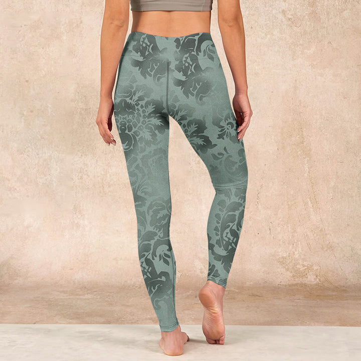 Buddha Stonesカジュアル 花柄 葉っぱプリント ジム フィットネス レギンス レディース ヨガパンツ - image 15