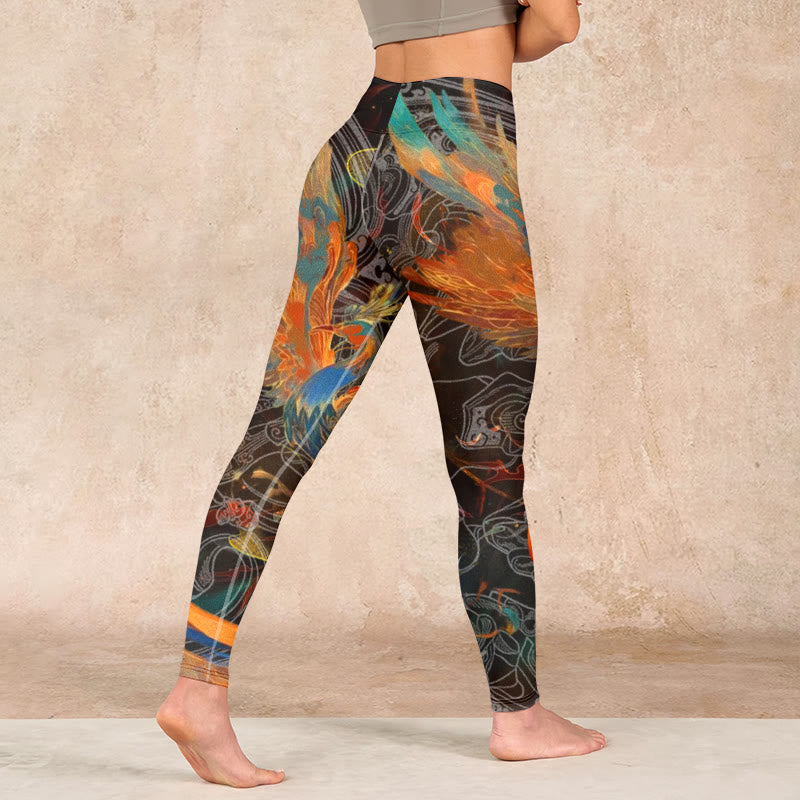 Buddha Stonesバイブラント フェニックス ジムレギンス レディース ヨガパンツ - image 4