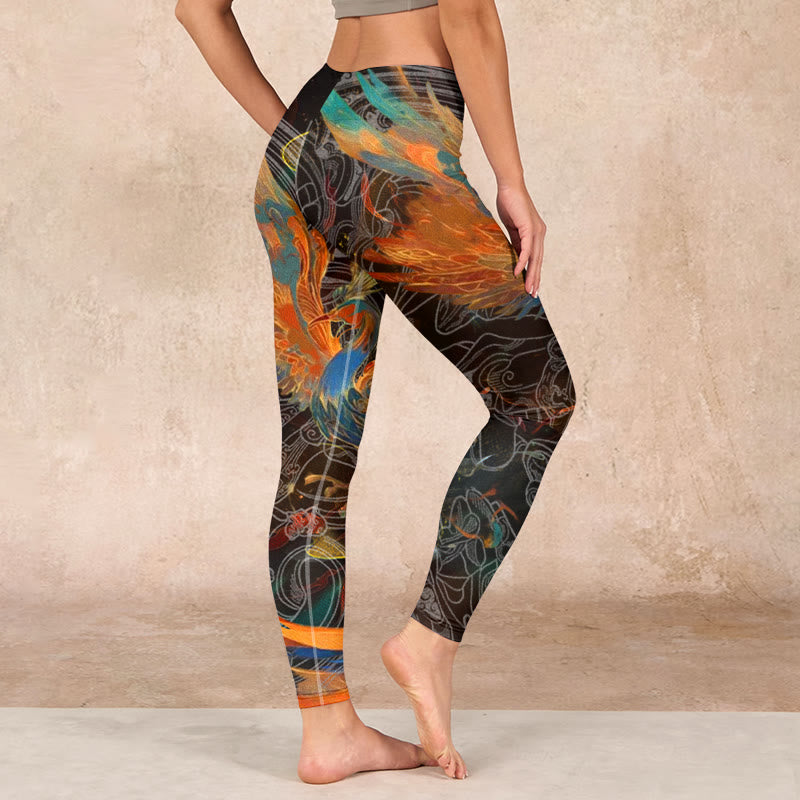 Buddha Stonesバイブラント フェニックス ジムレギンス レディース ヨガパンツ - image 2